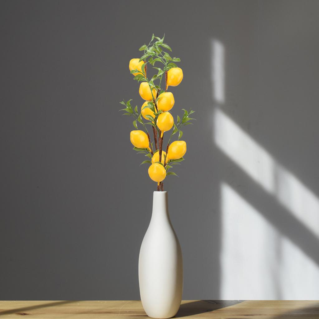 6ocm Artificial Lemon Branches Lifelike Exquisite Craftsmanship Faux Lemon Stems for Home Decor