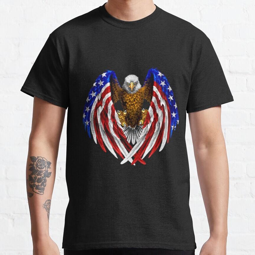 American Eagle Patriot Us Flag With Eagle Gif Classic Tee XXXXL