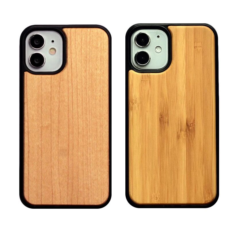 Holz-Handyhülle Natur Massivholzgehäuse für iphone 11 12 13 Pro Max, für iphone 12 Pro Hülle Holzstoßstange