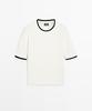 Masimodutti Cable Knit Short Sleeve Sweater