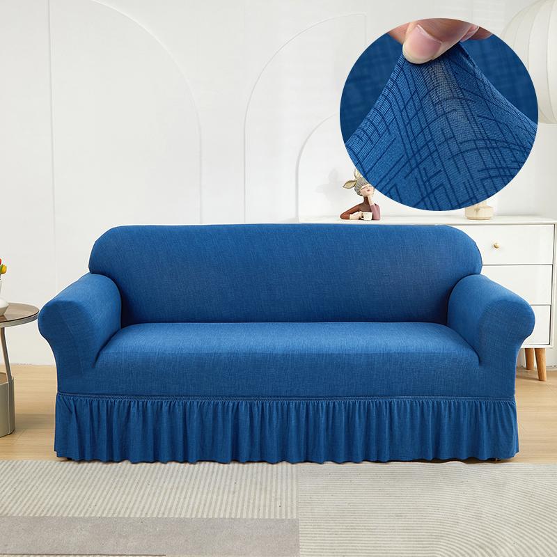 1/2/3/4 seater sofa Couch Cover with Skirt Durable Washable High Elastic Stretchable Easy Fit Universal Furniture Protector