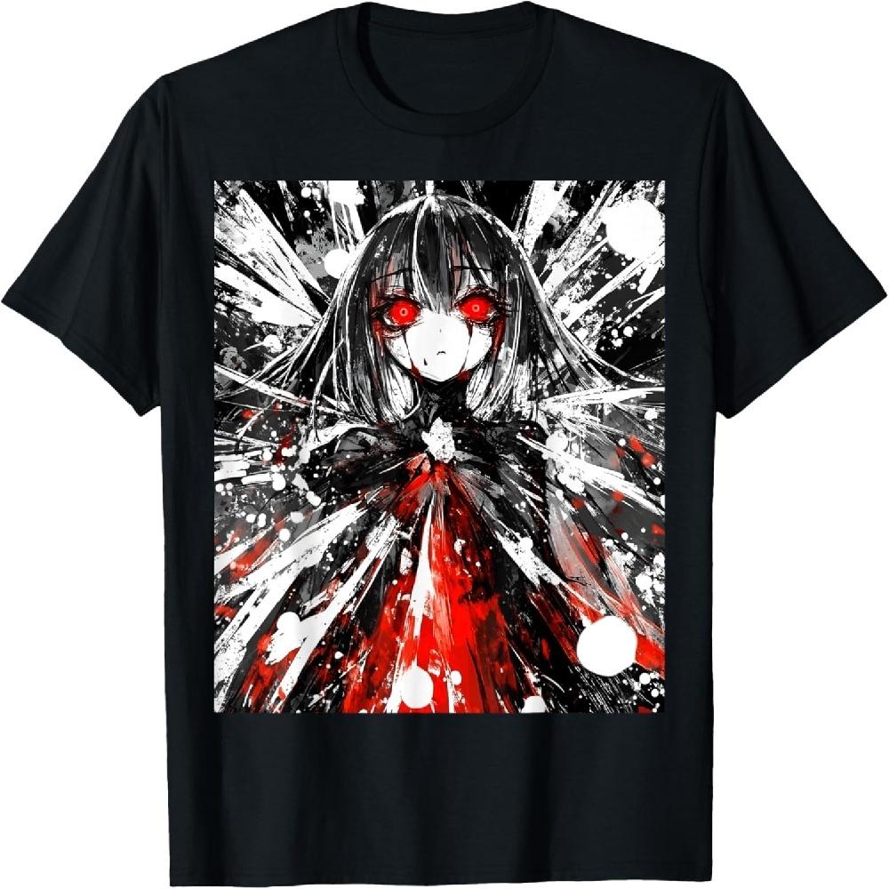 Японская хоррор-манги, аниме, манга, жуткая, кавайная, готическая футболка1 XXXXXL чёрный
