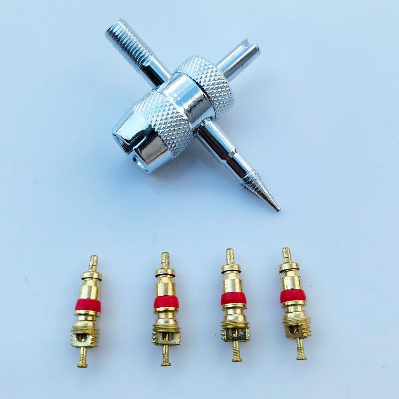 Sada nástrojů pro demontáž ventilových vložek pro elektromobily, jízdní kola a motocykly