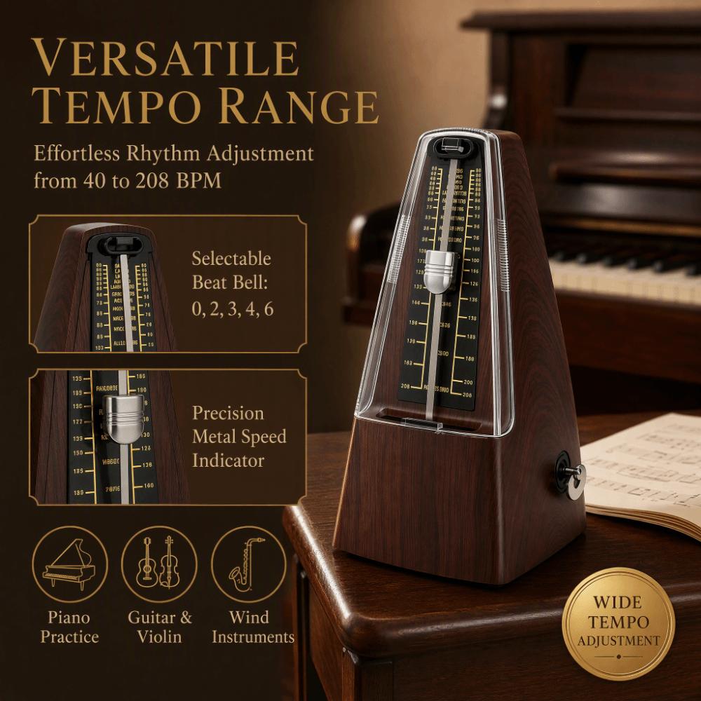 Deep Wood Grain Wood Grain Metronome Loud Sound Track Tempo Metronome For Guitar Practice