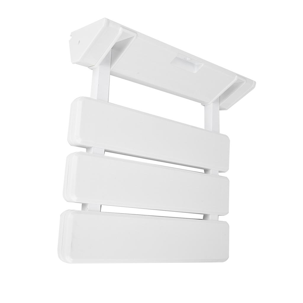 Wall Mounted Drop Leaf Shower Seat Foldable Bathroom Bench for Home Sauna Room Use White