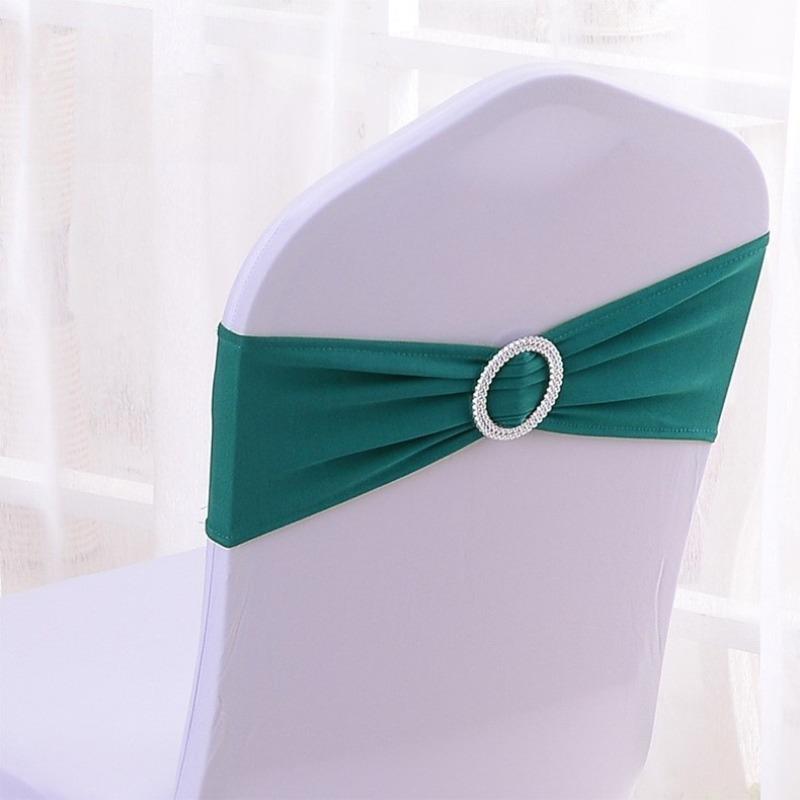 Wedding Decoration Birthday Party Chair Cover Elastic Hoop Bow Tie Elastic Fabric with Circular Buckle Suitable for All Banquet Chairs in The Hotel