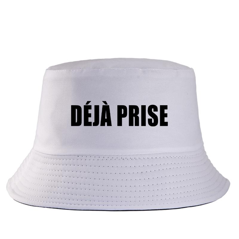 Dj Pris(e) Letter Bob Imprim Reversible Bucket Hat Women Unisex Travel Casual FisherUnisex Cap Girl Boy Cotton Panama Hat