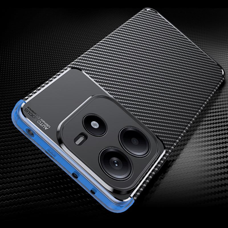 Für Redmi Note 14 4G Hülle Für Redmi Note 14 Hülle Kohlefaser Stoßfest Silikon Schutz Bumper Redmi Note 14 4G Fundas