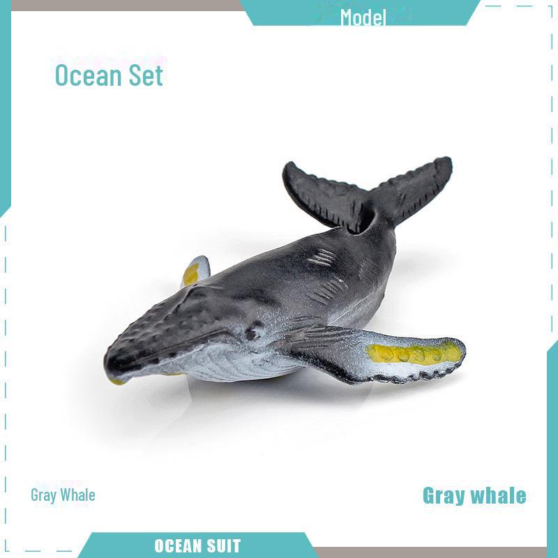 Marine Animal Model Set: Shark, Turtle, Dolphin, Whale, Penguin, Crab, and Seabed Creatures