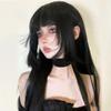 "Japanese Lolita Princess Cut Black Long Straight Wig for Women"
