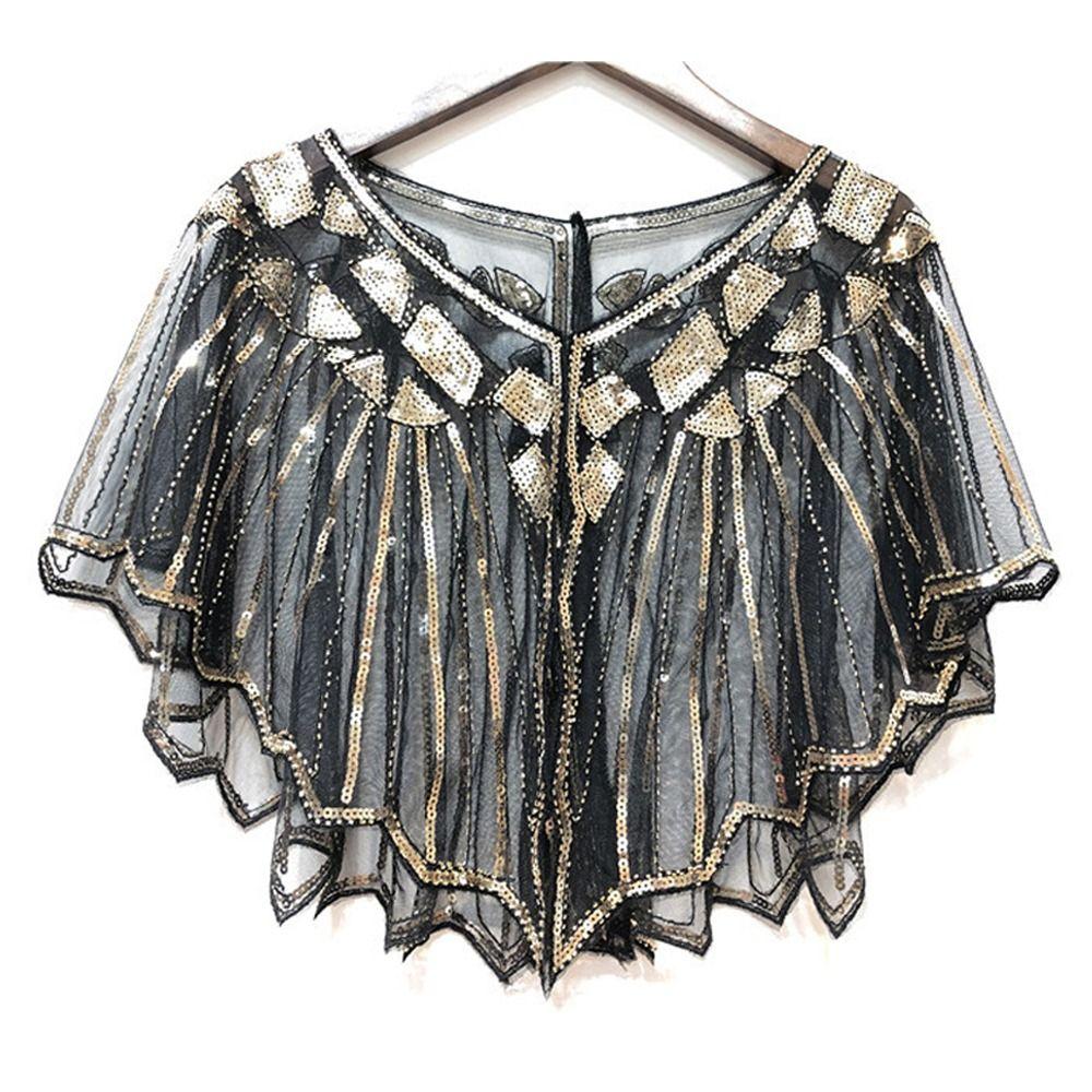 Evening Dress Accessories Sequins Shawl Wraps Party Evening Cape Elegant Ladies Flapper Cover Up
