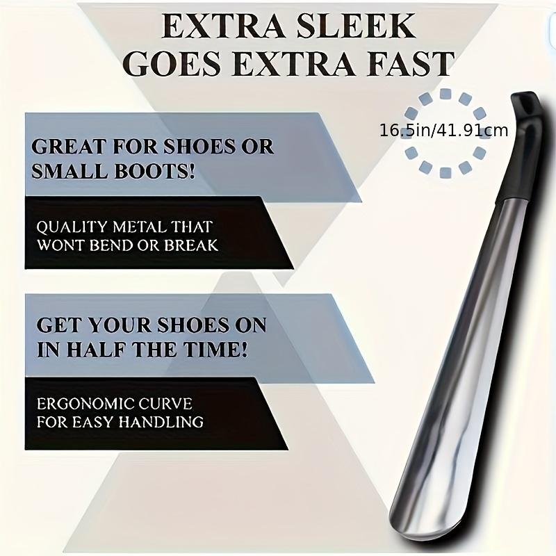 Stainless steel shoehorn, shoe lift, no bending shoe wearer, shoehorn.