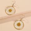 1Pair Creative White Daisy Pressed Studs Earring Boho Style Pressed Flower Earrings Vintage Fashion Ear Jewelry Party Gift