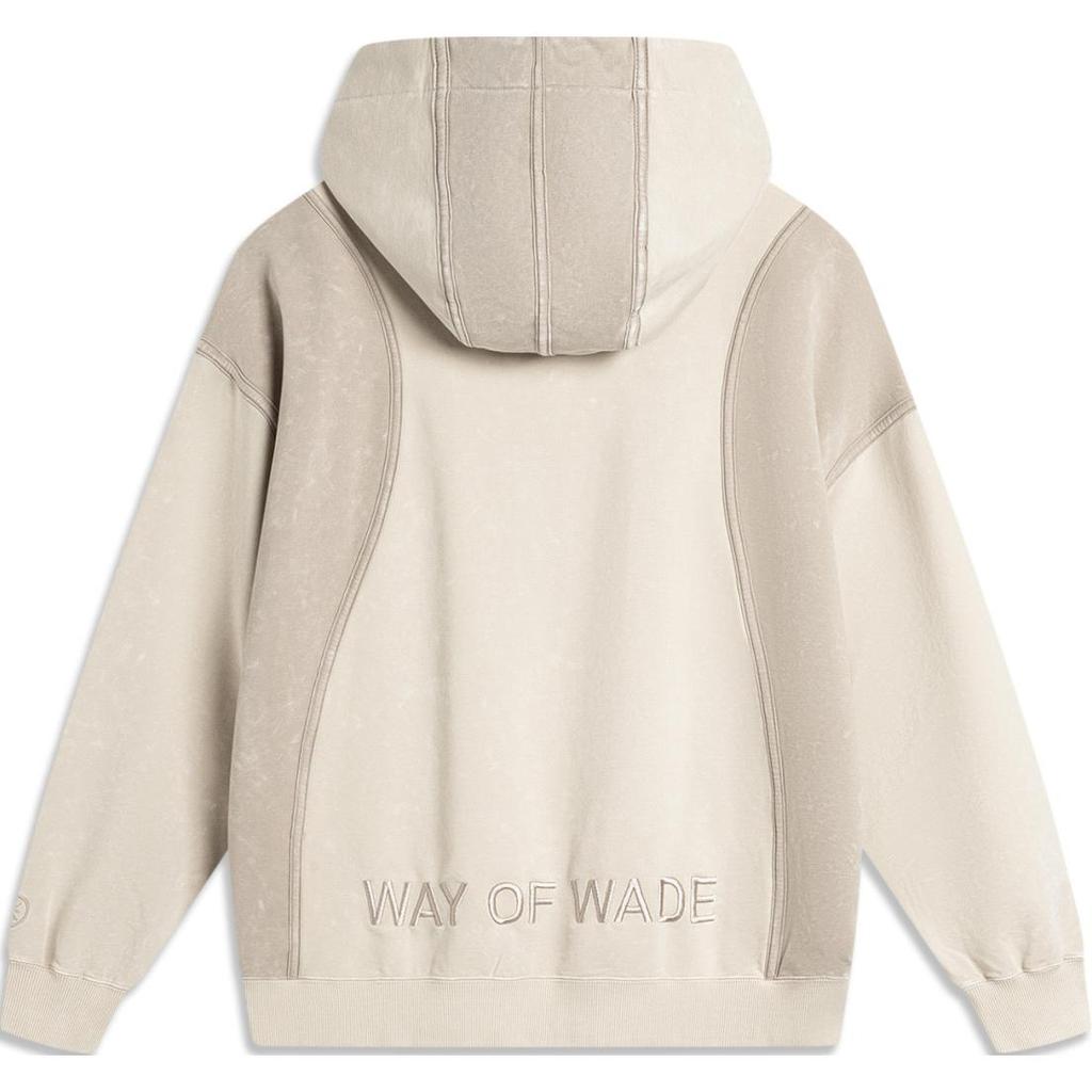 Li Ning Wade Series Color Block Hooded Long Sleeve Sweatshirt Men sweatshirt Oatmeal-Gray Dusty-Gray AWDU273-7