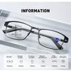Classic Square Business Multifunctional Photochromic Presbyopia Glasses Unisex For Both Near And Far Use Anti Blue Light Glasses