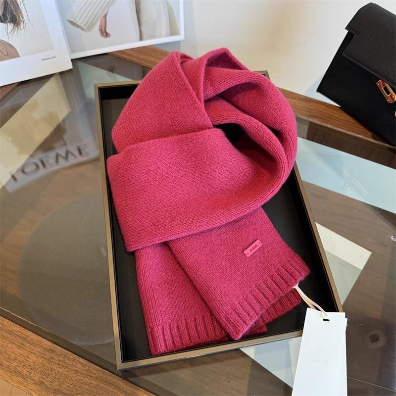 High Quality 100% Wool Scarf Women Men Autumn Australian Pure Wool Knitted Muffler Female Male Solid Simple Decorate Scarves