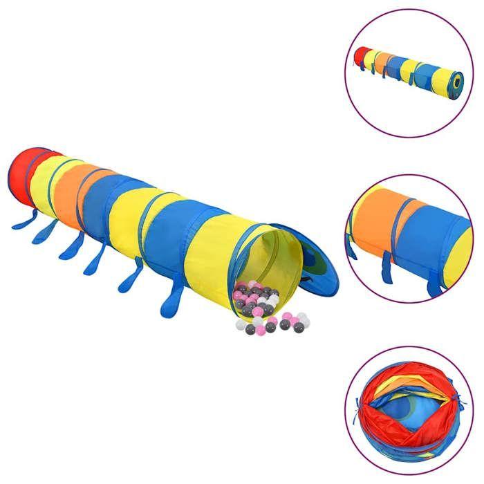 3107762 vidaXL Tunnel de jeu pour enfants avec 250 balles Multicolore 245 cm