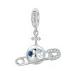 WOSTU Real 925 Silver Blue Series Moon Plane Space Beads Astronaut Charm Owl Pendant Fit Original Bracelet DIY Necklace