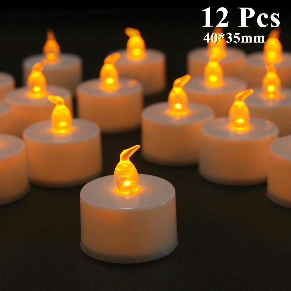 3/6/12Pcs Flameless LED Candles Tea Light Creative Lamp Battery Powered Home Wedding Birthday Party Decoration Lighting Dropship