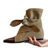 Spot~ Niche wind strap splicing tip inner height increase cm short boots women's new autumn and winter cowboy boots
