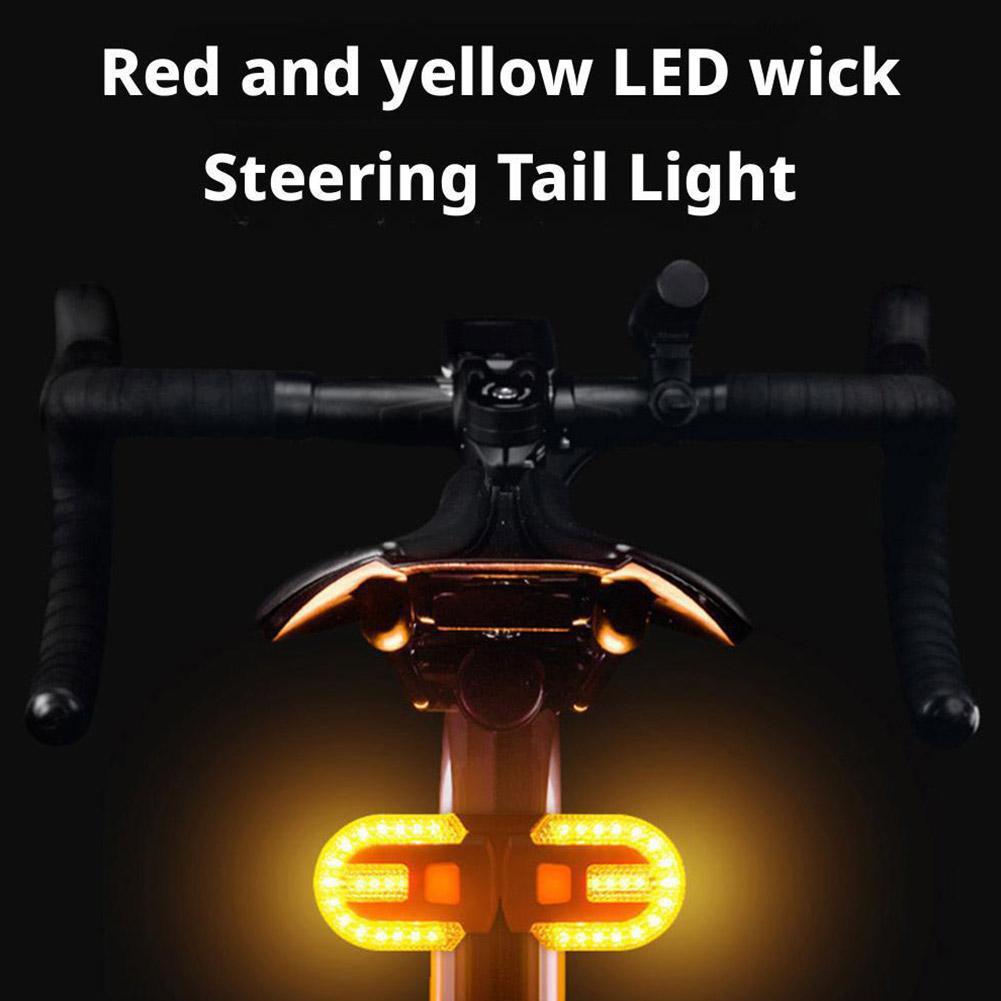 Bicycle USB Charging Remote Control Turn Signal Tail Light Detachable Mountain Bike Night Riding Warning Light Riding Equipment