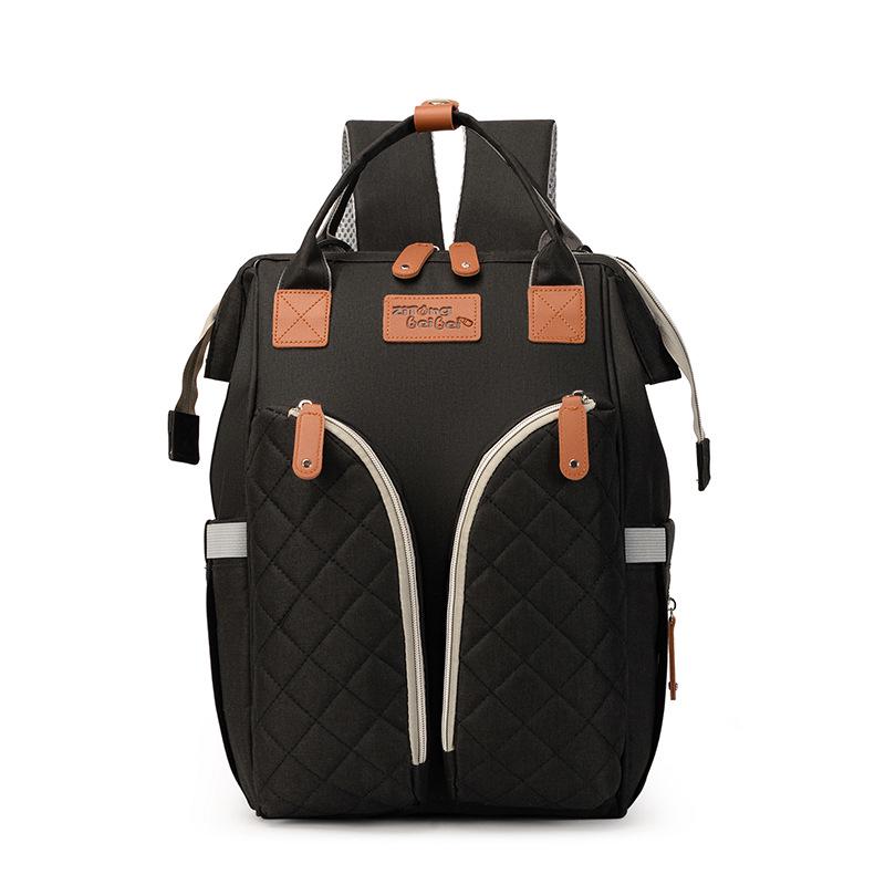 

2025 New Lightweight, Water-Resistant Multifunctional Mummy Handbag Backpack - Large Capacity Baby Outing Bag чёрный