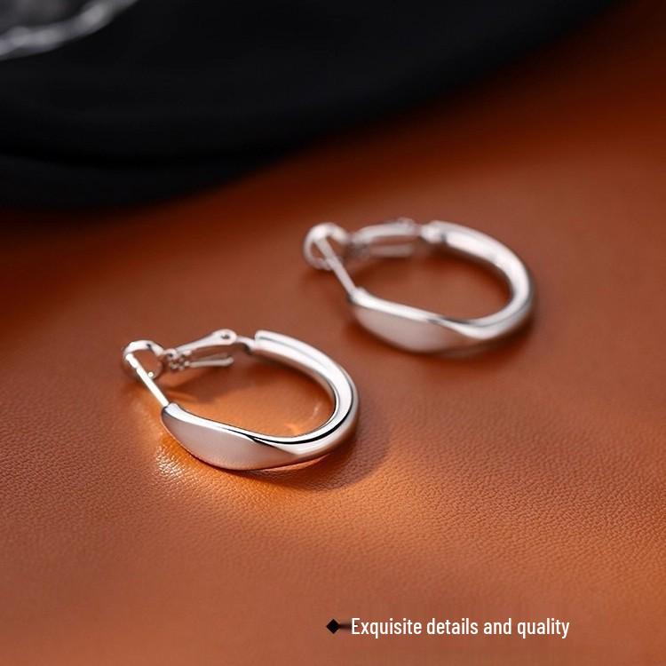 925 Sterling Silver Hoop Earrings: 2025 Modern Niche Design - Elegant & Luxurious for Women