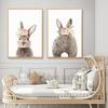 Rabbit Bubble Gum Art Poster Prints Blue Pink Nursery Wall Art Canvas Paintings Wall Picture Baby Animals Bunny Nursery Decor