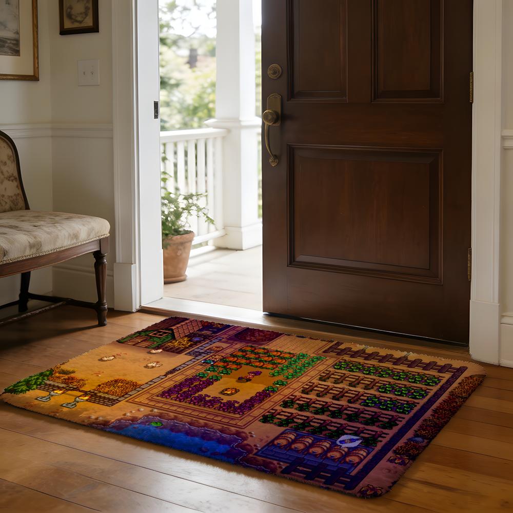 Floor Mat Soft Flannel Rug Non Slip Absorbent Mat for Bathroom Bedroom Home Decor Hot Anime S Stardew V Valley