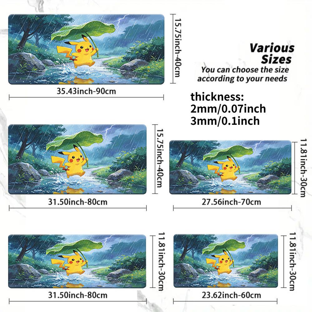 Cozy Wooden Balcony Pikachu Gaming Desk Mat NonSlip Washable 30x80x0.2cm