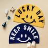 Cartoon Half Round Smiley Face Household Thick Imitation Cashmere Carpet Non-slip Absorbent Soft Foot Mat Entrance Door Floor Mat