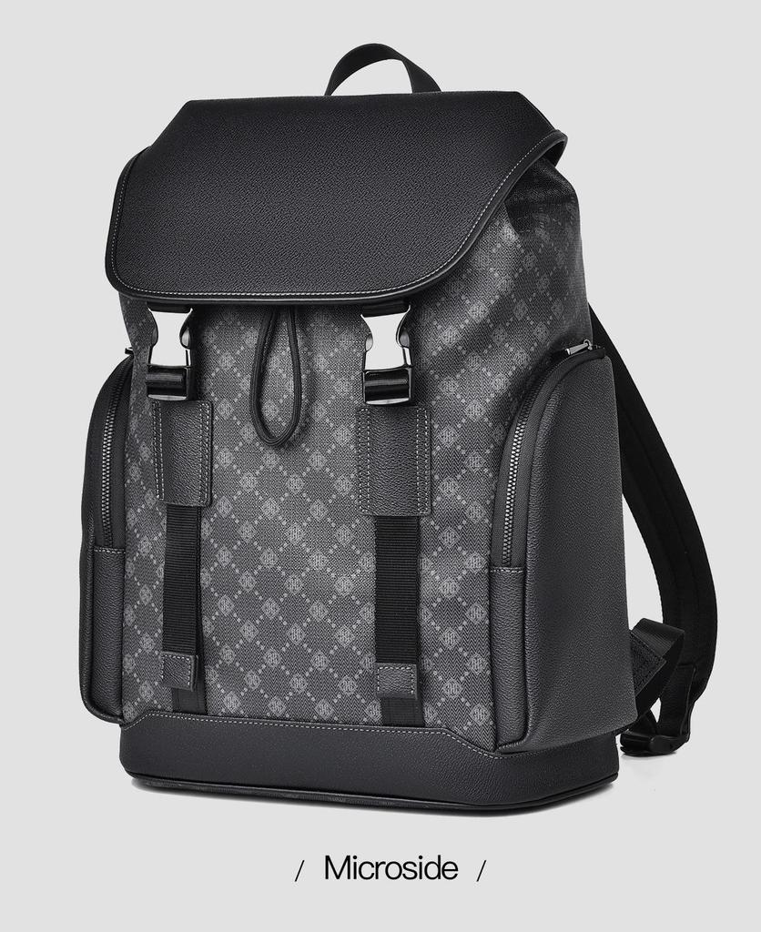 Men's Trendy High-End Business Laptop Backpack - Large Capacity Travel & Schoolbag with Old Flower Design