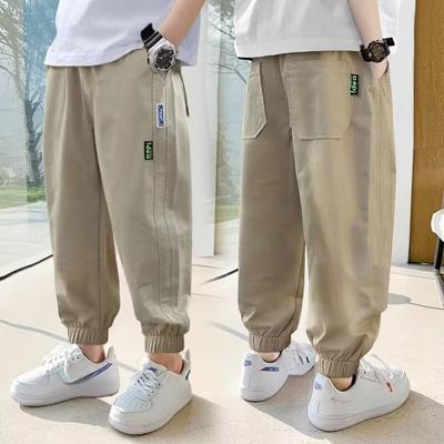 Boys Trousers Winter Casual Straight Loose Drawstring Trousers