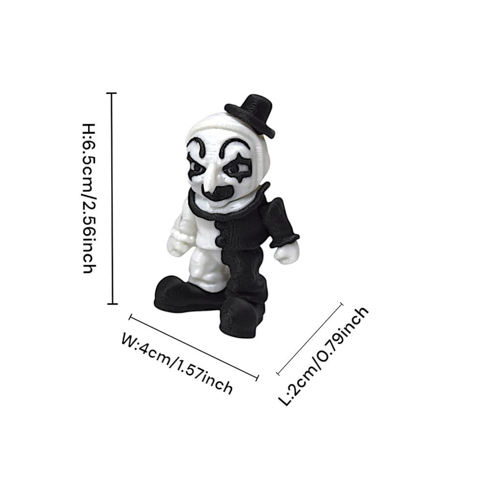 3D Printed Horror Clown Scene Desktop Decoration Craft Figure Horror Movie Action Figures Killer Clown Bust Sculpture Halloween