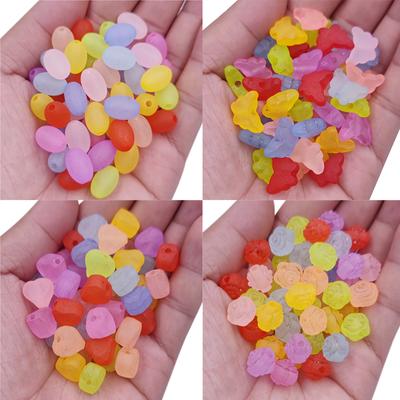 20 perline satinate a forma di cuore, fiore, farfalla, perline sfuse opache, fai da te, per realizzare braccialetti di gioielli