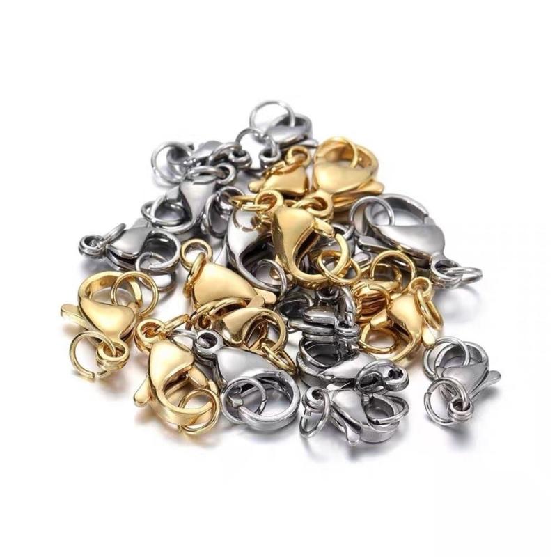 40Pcs Durable Stainless Steel Lobster Clasp for Bracelets and Necklaces Various Sizes Jewelry Making Kits Supplies