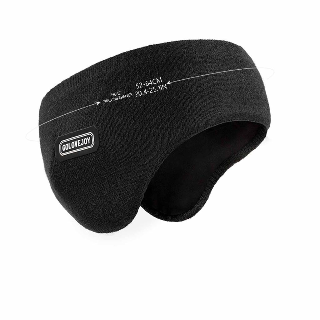 Paraorecchie Invernale Pieghevole In Pile Morbido - Unisex, Antivento, Da Dietro La Testa - Ideale Per Corsa, Sci, Ciclismo E Attività Outdoor - Nero/Grigio/Blu