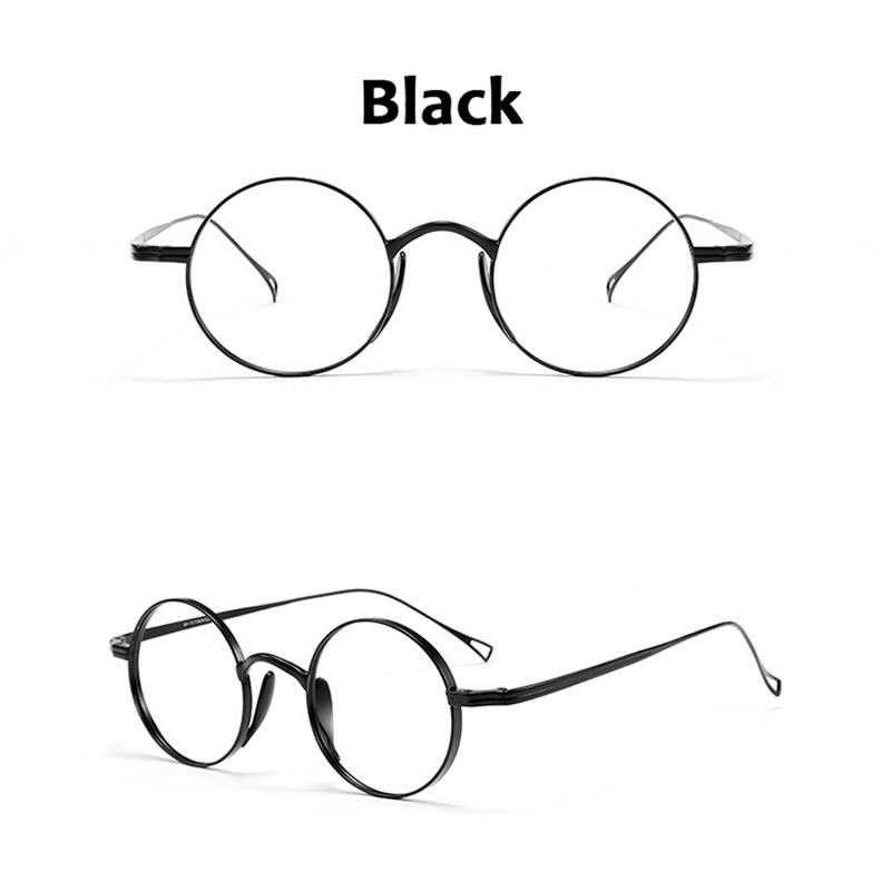 

Japanese Style Handmade Retro Oval Round Glasses Frame Men Pure Titanium Eyeglasses Luxury Blue Light Resistant Lenses Frames No Lens чёрный