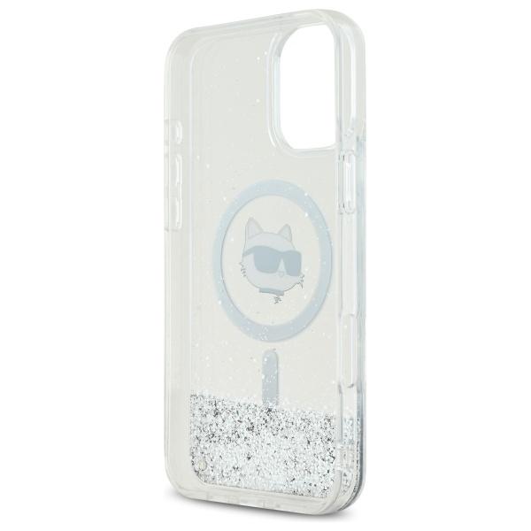 Karl Lagerfeld Klhmp16Slgchsgh Iphone16 6.1 Hardcase Transparent Liquid Glitter Choupette Head Magsafe