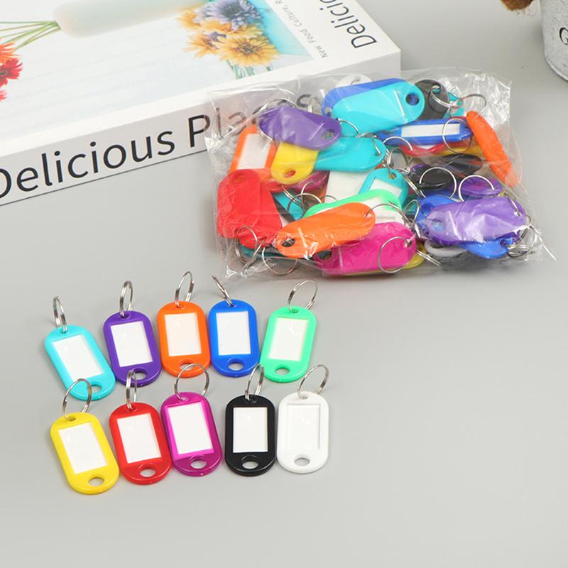 50Pcs Random Color Key Tags Id Label Name Tags Plastic Prevent Missing Key Identifiers Luggage Bag Accessories