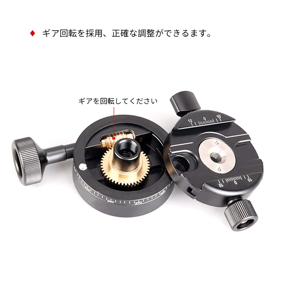 SWFOTO Geared Panoramic Head with Quick Release Compatible Head GC-01 Clamp, Arca-Swiss Micro-Motion