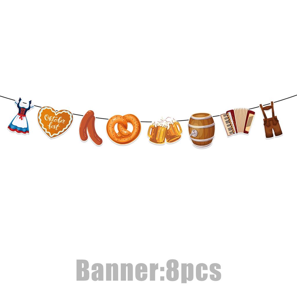 Germany Oktoberfest Party Set: Tableware, Banner, Balloons, Honeycomb Decorations