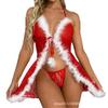 European & American Christmas Charm Satin Pajama Set: Sexy Suspender Top & Shorts