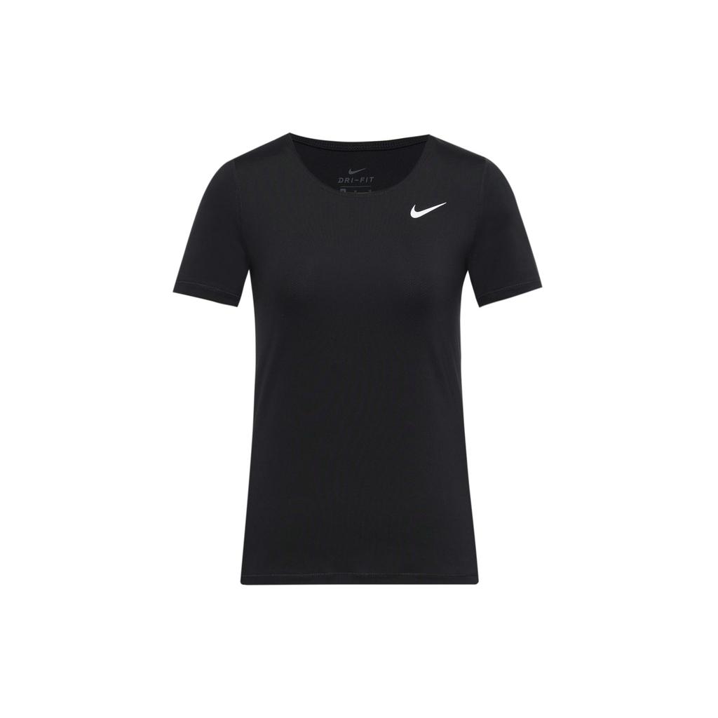 Nike T Shirts Women's Black Crew Neck Moderate Straight Fit AT4546-010