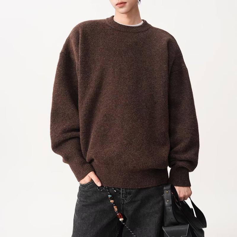 Men's Trendy Slim Fit Crew Neck Sweater - Autumn/Winter 2024 Collection