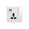 White LED Indicator Light Switch Panel Glass Piano Key Self-reset Wall Switch socket,UK FR EU Universal USB Electrical Outlet