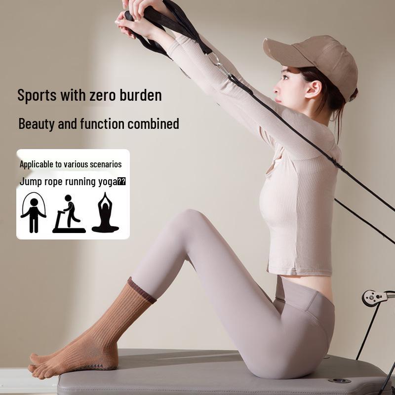 Women's Anti-Odor Five-Toe Yoga Mid-Calf Socks for Autumn/Winter | Anti-Slip Toe-Separating Socks for Sports, Dance, and Pilates