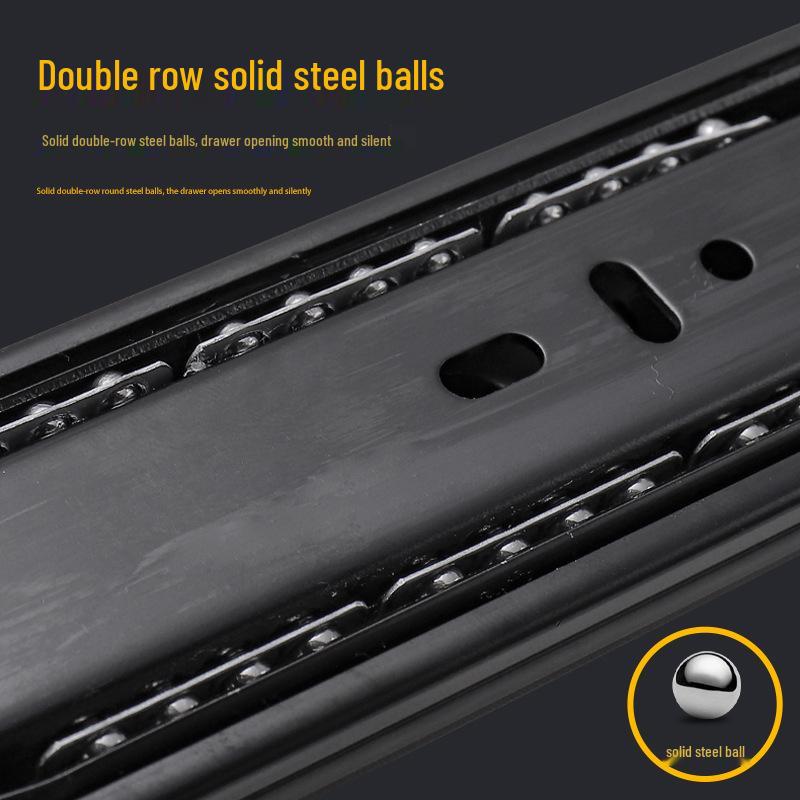 4515 Hydraulic Soft-Close Drawer Slides, Three-Section, Thickened, Silent Wardrobe Rail