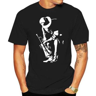 Nouveau Style Trompettiste Musique Jazz T-shirt Homme Femme Bâtiment Anti-Rides Hauts Graphiques Cool Mode Funky Streetwear