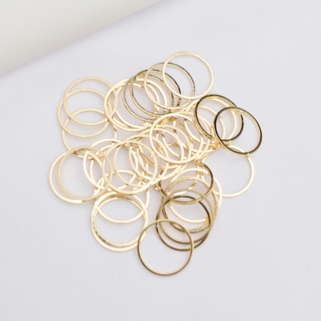 10pcs Diy Handmade Jewelry Accessories 14K Gold Bag Color Retention Popular Geometric Circle Round Material